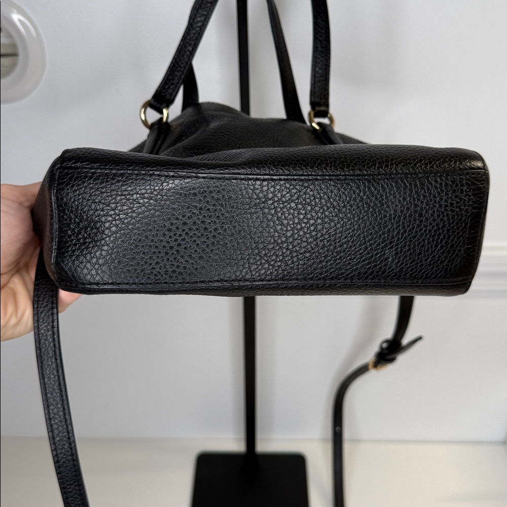 coach mini kelsey satchel black leather crossbody gold F28994 purse - Picture 6 of 13